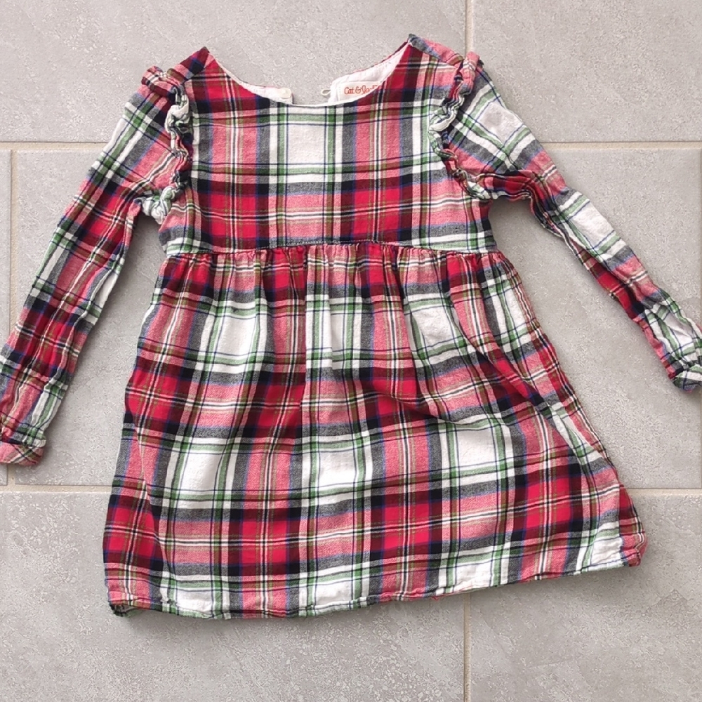 Cat & Jack Red and Green Plaid Dress